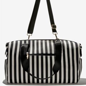 Alice and Olivia black and white duffel